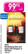 KWV Roodeberg Red and Rose with Stopper in Gift Box-2 x 750ml
