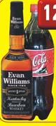 Evam Williams Bourbon Whisky Met Gratis 2 Litre Coke-750ml