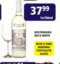 Rustenburg Ioa's White + Free Bonemla Crystamite Glass-1 x 750ml