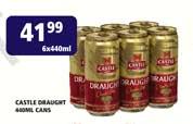 Castle Draught Cans-6x440ml