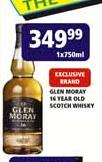 Glen Moray 16 Years Old Scotch Whisky - 1 x 750ml