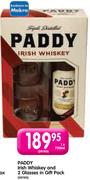 Paddy Irish Whiskey And 2 Glasses In Gift Pack-750ml