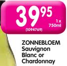 Zonnebloem Sauvignon Blanc or Chardonnay-750ml