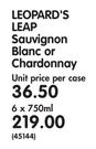 Leopard's Leap Sauvignon Blanc or Chardonnay-6 x 750ml