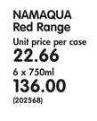 Namaqua Red Range-6 x 750ml