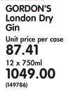 Gordon's London Dry Gin-12 x 750ml