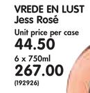 Vrede En Lust Jess Rose-6 x 750ml