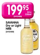 Savanna Dry or Light NRB-24 x 330ml