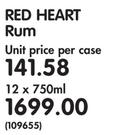 Red Heart Rum-12x750ml