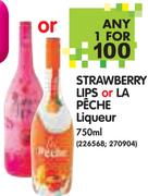 Strawberry Lips Or LA Peche Liqueur-750ml Each