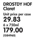 Drostdy Hof Claret-6 x 750ml