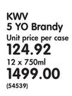 KWV 5 YO Brandy-12 x 750ml