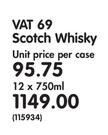Vat 69 Scotch Whisky-12 x 750ml