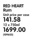 Red Heart Rum-12 x 750ml