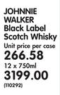 Johnnie Walker Black Label Scotch Whisky-12 x 750ml
