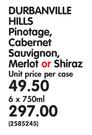 Durbanville Hills Pinotage, Cabernet Sauvignon, Merlot or Shiraz-6 x 750ml