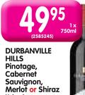 Durbanville Hills Pinotage, Cabernet Sauvignon, Merlot or Shiraz-750ml