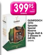 Glenfiddich 12YO Speyside Special Reserve Single Malt-750ml & 2 Glasses in Gift Pk