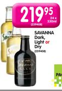 Savanna Dark, Light or Dry-24 x 330ml