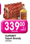 Klipdrift Export Brandy-12 x 200ml