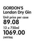 Gordon's London Dry Gin-12 x 750ml