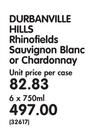Durabnville Hills Rhinofields Sauvignon Blanc or Chardonnay-6 x 750ml
