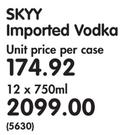 SKYY Imported Vodka-12x750ml