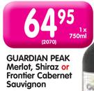 Guardian Peak Merlot, Shiraz or Frontier Cabernet Sauvignon-750ml