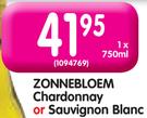 Zonnebloem Chardonnay or Sauvignon Blanc-750ml