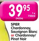 Spier Chardonnay, Sauvignon Blanc or Chardonnay/Pinot Noir-750ml