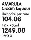 Amarula Cream Liqueur-12 x 750ml