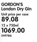 Gordon's London Dry Gin-12 x 750ml