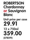 Robertson Chardonnay Or Sauvignon Blanc-12x750ml