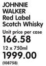 Johnnie Walker Red Label Scotch Whisky-12x750ml