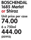 Boschendal 1685 Merlot Or Shiraz-6x750ml