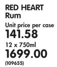 Red Heart Rum-12x750ml