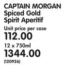 Captain Morgan Spiced Gold Spirit Aperitif-12x750ml