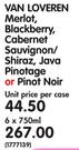 Van Loveren Merlot, Blackberry, Cabernet Sauvignon/Shiraz, Java Pinotage Or Pinot Noir-6x750ml