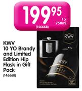 KWV 10 YO Brandy And Limited Edition Hip Flask In Gift Pack-750ml