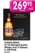Chivas Regal 12 YO Blended Scotch Whisky And 2 Glasses In Gift pack-750ml