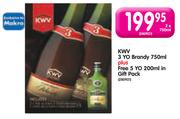 KWV 3 YO Brandy-2 x 750ml plus 5 YO-200ml in Gift Pack