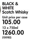Black & White Scotch Whisky-12x750ml