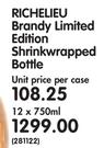 Richelieu Brandu Limited Edition Shrinkwrapped Bottle-12x750ml