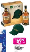 Klipdrift Premium Brandy And Springbok Cap Gift Pack-750ml