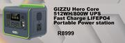 Gizzu Hero Core 512Wh/800W UPS Fast Charge LifeP04 Portable Power Station
