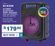Dixon 6.5 Inch Bluetooth Party Speaker With App Control & RGB LED Lighting BTS-F5