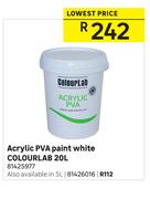 Colourlab 5L Acrylic Paint White PVA
