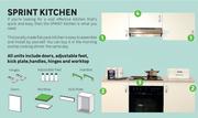 Sprint Kitchen Wall Cabinet 1 Door (White) L60cm x H58cm x D35cm