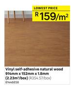Vinyl Self Adhesive Natural Wood 914mm x 152mm x 1.8mm-Per Sqm