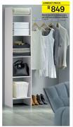 Wardrobe Kit 5 Shelves And A Rail H187cm x L120cm x D38cm